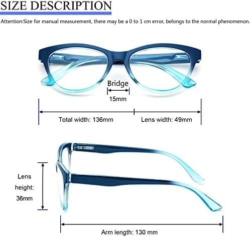 prtcslwd, 4 опаковки овални очила за четене за жени, сини светозащитные очила, дамски стилни цветни ридеры