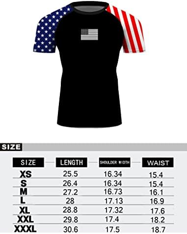 САЩ, Патриотическая Компресиране Риза със Защита от обриви под флага на сащ, Рашгард за жиу-житцу BJJ - за Но-Джи, Gi и ВМА