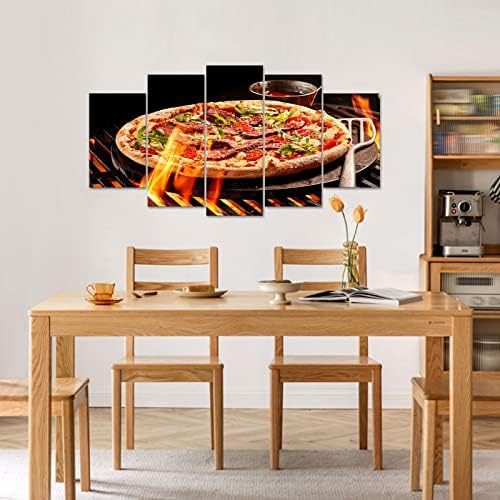 LyerArtork Храна Платно Стенно Изкуство на Италианската Пица Модел Стенен Интериор на Картина Печат върху Платно, Голяма 5