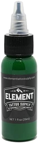 Element Tattoo Supply - Зелено мастило за татуировки - 1/2 Флакон за нанасяне на цветни татуировки и перушина - Постоянно - най-различни