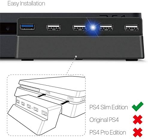 BSD 5-портов USB хъб, за PS4 Slim Edition - Високоскоростен адаптер за USB 3.0/2.0, Аксесоари, Конектор за разширяване на