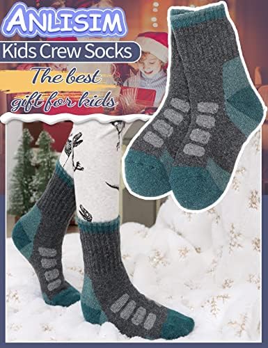 Anlisim/ Детски Туристически Чорапи от Мериносова вълна За Момчета И Момичета, Топли Зимни Обувки За Деца, Подарък Чорапи на Дебелото