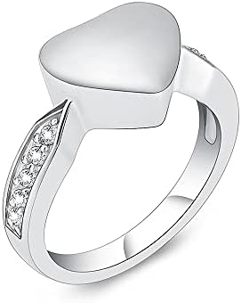 NNJHG AC314 1 бр. пръстен с хрустальным резным пръстен от Неръждаема Стомана за кремация Пепел Подходящи за запомнящи се подаръци