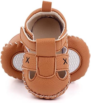 Сандали за малки момчета, Детски Летни обувки за 0-18 месеца, Лека обувки на не-хлъзгава подметка (Бял, Син, Кафяв)