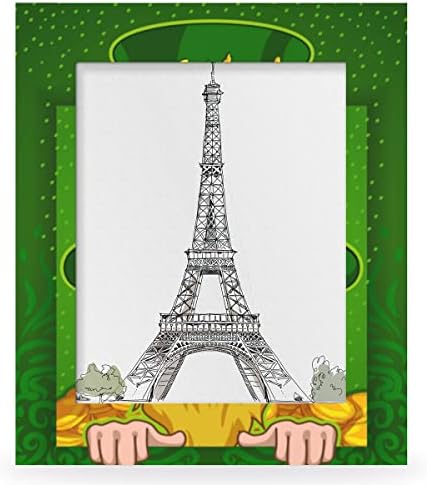 cfpolar Зелена Шапка на Деня на Св. Патрик (2) Рамка за снимки 5x7, Wooden Фотодисплей Без Подложка, Рамки за декор на масата или стената