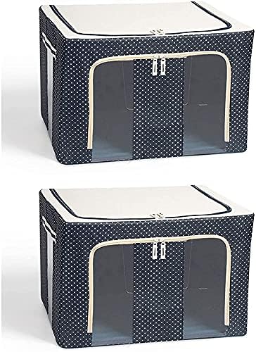 ZyHMW Големи Сгъваеми Чанти за съхранение на дрехи и 2 бр., 66 л, Кутии за съхранение на дрехи, Организаторите за кабинет от плътна тъкан