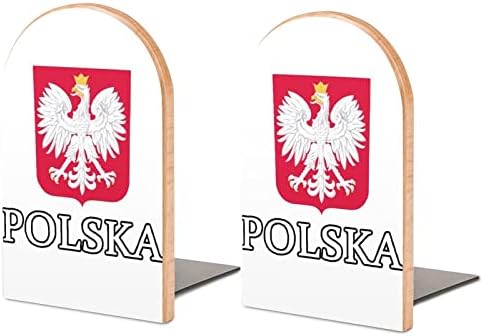 Патриотични Стойка за книги с Флага на Полша, Декоративни Дървени Поставки за книги с Принтом за рафтове, Опаковки от 1 чифт