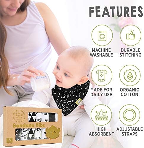 KeaBabies 6 опаковки от бебешки кърпички от оригване за малки момичета и момчета и 8 опаковки Слюнявчиков от органични бебешки кърпи