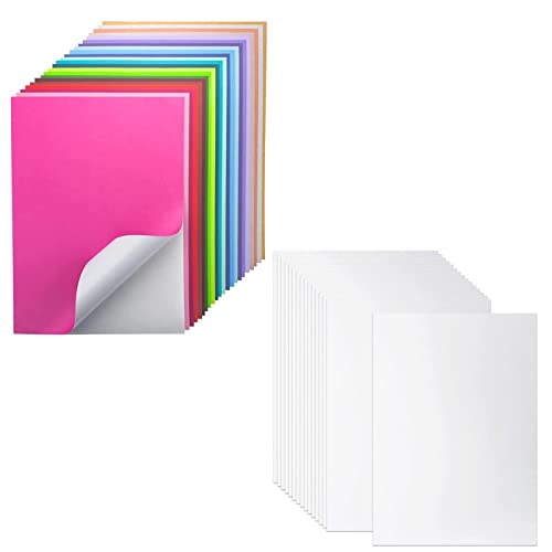 vidabita 24 Лист Самоклеящегося картон 22 Цветове и 120 Листа Бял картон, 200 гориво / 74 килограма, Цветен Крафт-хартия