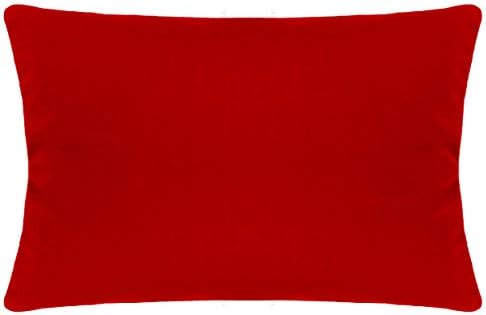 Червена Калъфка за възглавница, Калъфка за легла, 20x36 инча (50x90 см), Полиестерен Правоъгълна Калъфка King Size, САМО Калъфка