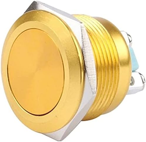 SKXMOD 22 мм и Метален Окисленный бутон ключ Плосък/кръг 1 без миг натискане на бутона за Нулиране на Винтови клеми (Цвят: Gules, Размер: