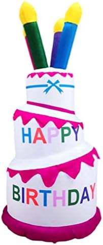 Надуваеми Играчки за Тортата с честит Рожден Ден, Украса за парти в Двора Надуваеми Играчки с Подсветка за Рожден Ден, Надуваем