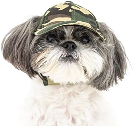 Бейзболни шапки PupLid за кучета - Първокласна Стилна защита от Слънцето за съвременната куче (X-Small, Камуфлаж)