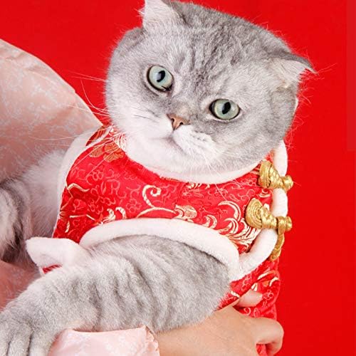 SEIS Коледна Палто с Копчета за котки, Кучета, Зимни Дрехи за домашни любимци, Жилетка епохата на Династията Тан, Коледен костюм