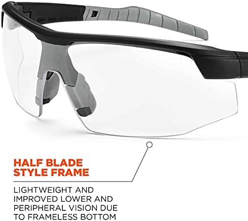 Защитни очила Ergodyne Skullerz SKOLL -Матово Черен дограма, Прозрачни лещите срещу замъгляване, Прозрачни лещите срещу замъгляване,