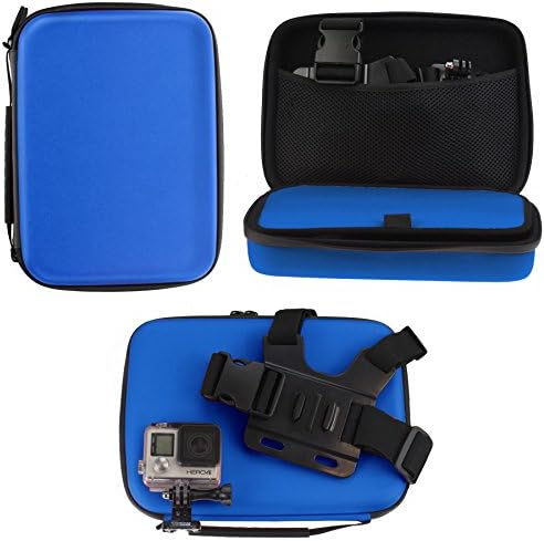 Navitech Blue Сверхпрочный Здрав, твърд калъф, Съвместим с водоустойчива спортна екшън камера Powerextra 4K