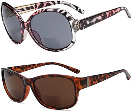 Eyekepper Спестете 10% на 2 опаковки бифокальных слънчеви очила Sunshine Readers Fashion Oversize Розовата Костенурка + 1.50