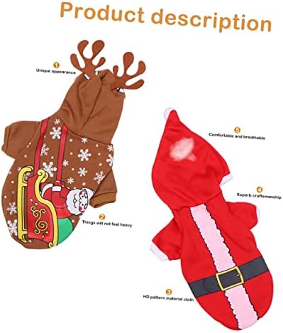 FAVOMOTO 2 Комплекта Коледно Облекло за домашни любимци, Облекло за кучета, Облекло за кучета, Украшение на Дядо Коледа, Коледно