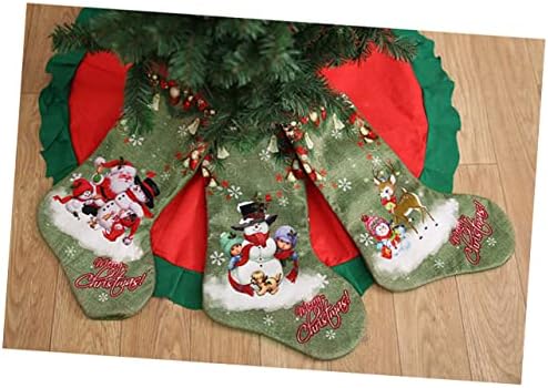 БЕСПОРТНЫЕ Зелени Подаръци, Коледни Чорапи Празничен Отглеждане Камина Коледен Декор Чанта За Чорапи Чанта За Отглеждане
