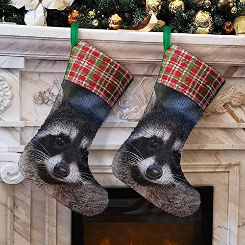 Коледни Чорапи с Пайети под формата на Мордочки Северен миеща мечка, Блестящи Стенни Висящи Украси, Украса за Коледната