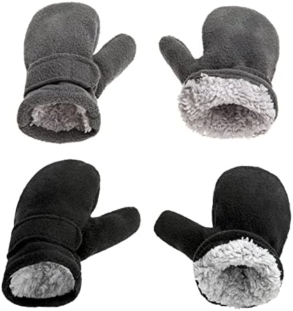 Ръкавици без пръсти с руното облицовка Weradau за малки момчета и момичета, Зимни Ръкавици за малки деца, ръкавици - 2 чифта В опаковка