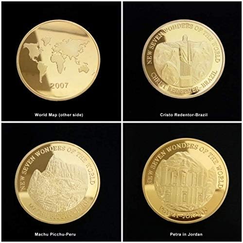 Kocreat Седем чудеса на света Възпоменателна Златна Монета Туристическа са подбрани Монета Щастлив Икона Монети Liberty Morgan