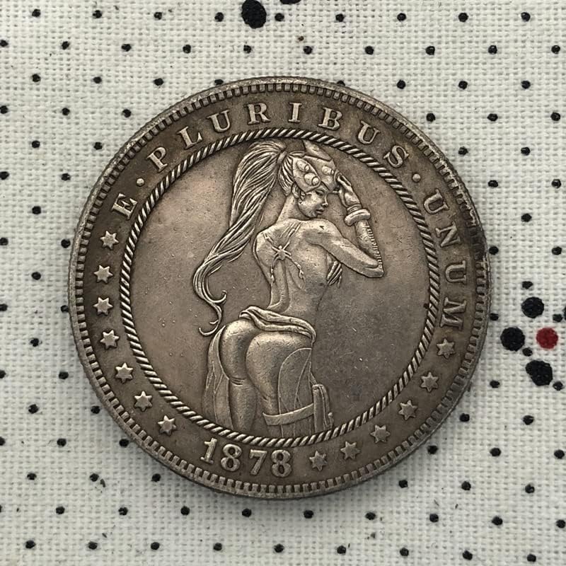 QINGFENG 38 ММ Антични Сребро Доларова Монета Американски Морган Скитник Монета 1878CC Занаят 152