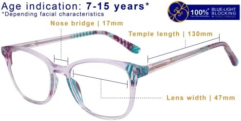 Детски светозащитные очила VINCI VERONA Blue с прозрачни лещи, за облекчаване на напрежението на очите, намаляване на отблясъците