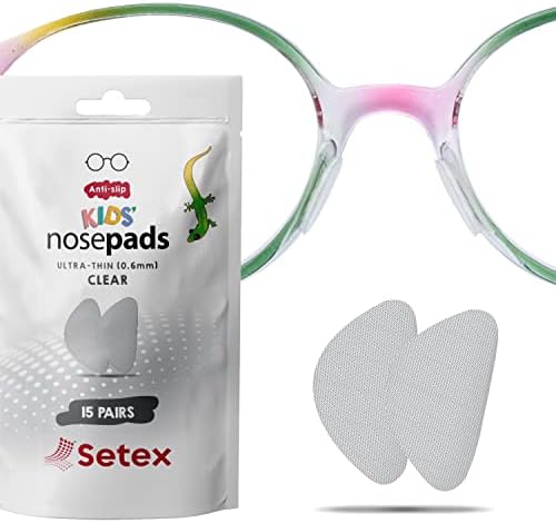 Детски нескользящие тампони за очила Setex Gecko Grip 0,6 мм (15 прозрачни двойки), произведени в САЩ, иновативни микроструктурированные