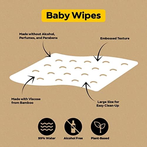 Бебешки Пелени от вискоза DYPER от Бамбук Размер 4 + 18 Опаковка Мокри Кърпички | Естествени съставки|, Изработени от материали на растителна