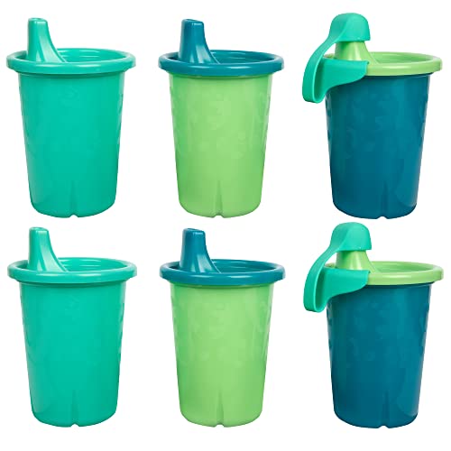 За многократна употреба Непроливающиеся чаши за пиене The First Years GreenGrown - Чаша за деца с соломинкой - Розови / Тюркоазени - 6 броя