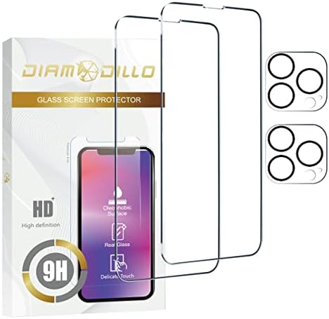 Diamodillo 2 опаковки със защитно фолио за екрана + защитно фолио за обектива на камерата, която е съвместима с дисплей на iPhone 14 [6,1