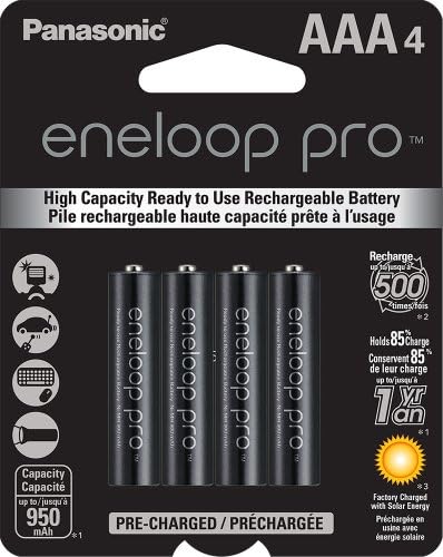 Предварително заредена акумулаторна батерия Eneloop 0B-EYUA-4XDI Pro AA голям капацитет Ni-MH и предварително заредени акумулаторни батерии Panasonic BK-4HCCA4BA pro AAA голям капацитет Ni-MH