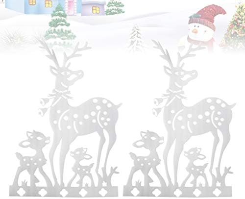 BESTOYARD 2 Листа Коледен Престилка за прозорци Елен Ремесленная Пяна за Diy Бял Стиропор Форми за Стенописи Коледна Украса на прозорци
