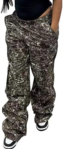 Дамски Камуфляжные Панталони-Карго Famnbro Широки панталони Широките Панталони с Камуфляжным Принтом, Dr. Усталостные Панталони