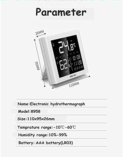 XJJZS LCD дисплей Електрически измерване на температура и влажност с функция час и дата часовник Термометър
