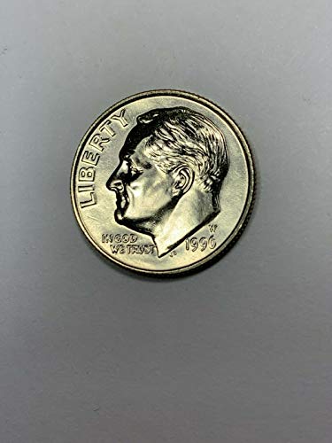 1996 С Десятицентовиком Рузвелт 1996-Със Скъпоценния камък Диамант, Не циркулиращата (BU) Десятицентовик Рузвелт - Монета с ключова дата,
