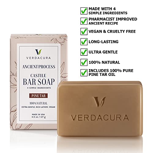 Сапун Verdacura Pure Castile Bar за лице, тяло и ръце, Напълно Естествено Веганское сапун, Ултра-Лек, Биоразлагаемое, Екологично чисто,