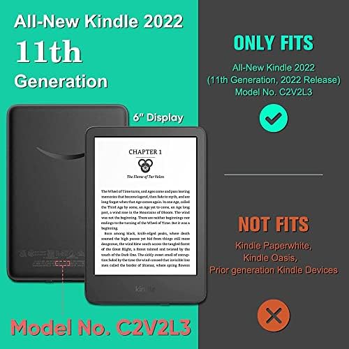 калъф shzrgarts for Kindle Case Cover - Умен калъф от изкуствена кожа с функция за автоматично изключване за Kindle 11-то поколение 2022