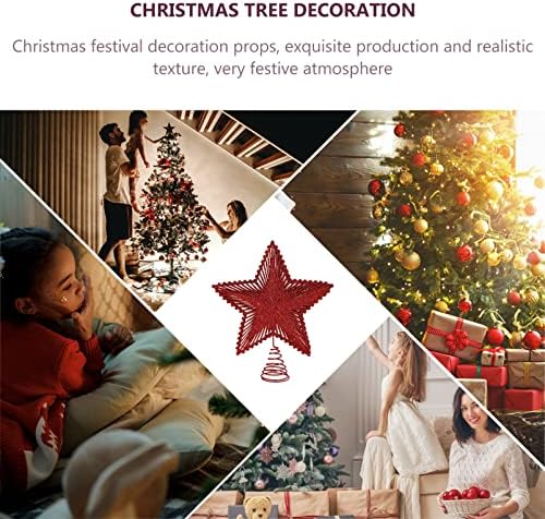 Украса на коледната елха с Коледна Звезда: Блестящо Бижу във формата на Звезда на Върха на Коледната елха за Коледните занаятчийски