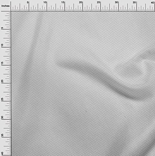 Памучен батистовая светло сив плат oneOone, материал за шиене с шевронами, кърпа с принтом ширина 56 см-7248