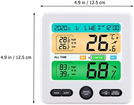 VORCOOL Цифров Гигротермограф Измерване на Температурата и Влажността в Помещението Монтиране на стена Електрически Часовници Температурен
