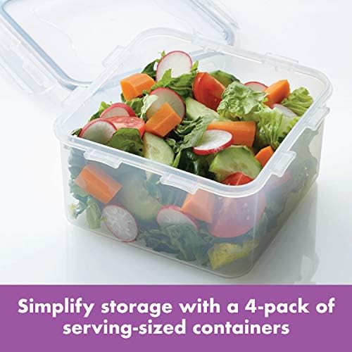 Набор от съдове за съхранение на храна Лесна Essentials LocknLock / комплект кошници за съхранение на храни - 4 бр., прозрачен