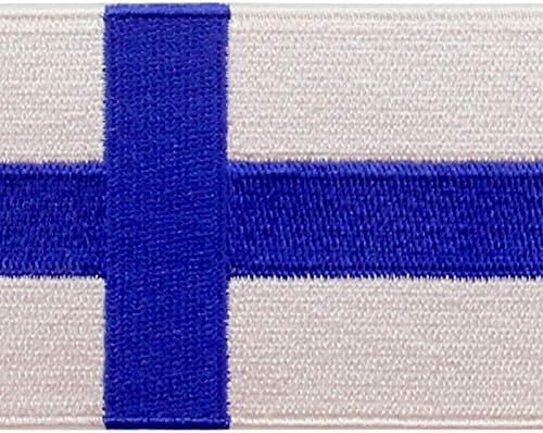Нашивка с Флага на Финландия EmbTao, Бродирани аппликацией Национален Морал, Пришитая Желязо до финландската эмблеме