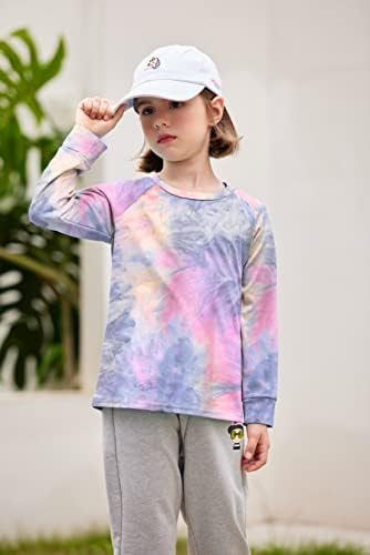 Arshiner/ Ежедневни Блузи с кръгло деколте и дълги ръкави за момичета, Свободни Модни Върхове на 4-12 Години