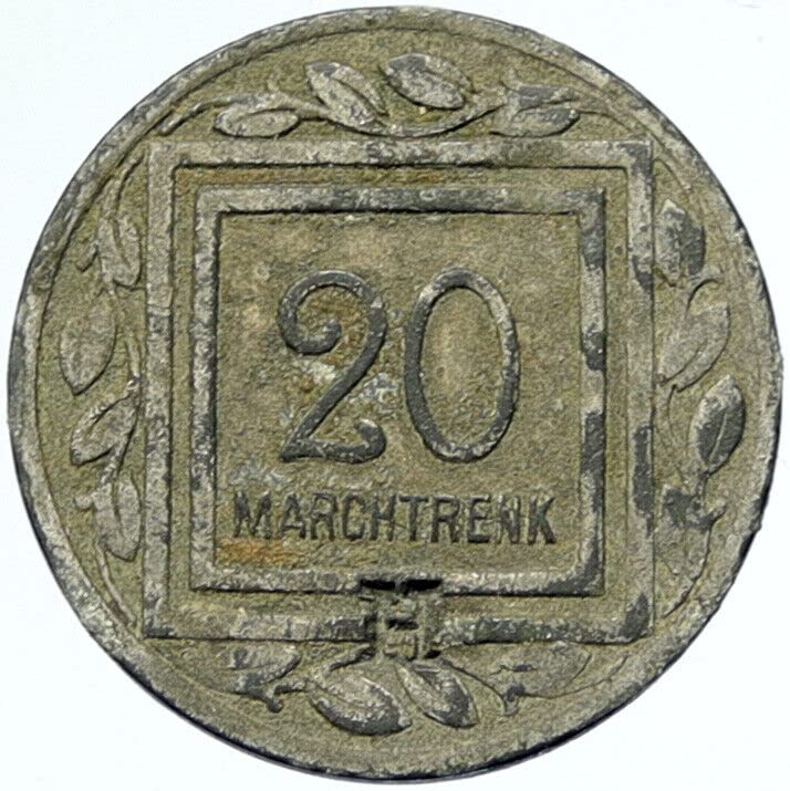 1915 г. В 1915 Г. АВСТРИЙСКИЯТ военнопленный на Първата световна война МАРК монета е Добра