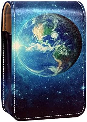 Мини-Калъф за Червило Galaxy Earth с Огледало за Чантата си, Преносим Калъф за Организация на Притежателя на
