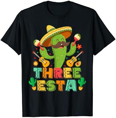 Тениска за мексикански тематични партита за 3-тия рожден ден three esta birthday