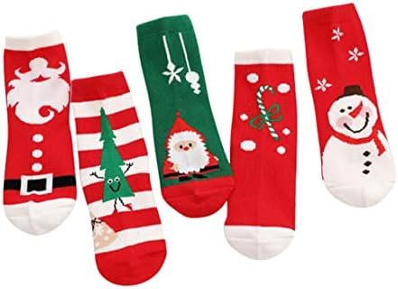 YXBQueen/Детски Коледни Чорапи, Сладки Бебешки Чорапи, Удобни Чорапи, 5 Чорапи с Анимационни герои за Момичета и Момчета