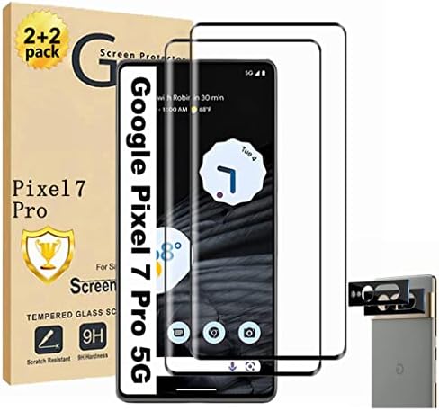 2 Опаковки за защитно фолио Google Pixel 7 Pro 【2 + 2 опаковки】 С 2 и с малко пари защитно фолио за обектива на камерата от закалено